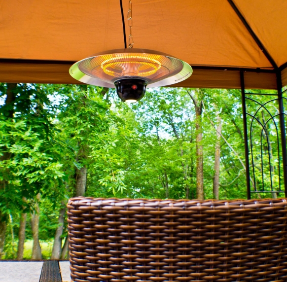 Distance between patio heater and ceiling